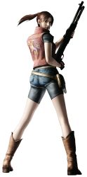 Rule 34 | 1girl, absurdres, belt, boots, capcom, claire redfield, gun, highres, resident evil, resident evil: operation raccoon city, solo, weapon