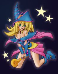 Rule 34 | artist request, blush, breasts, cleavage, dark magician girl, duel monster, smile, staff, weapon, yu-gi-oh!, yuu-gi-ou, yu-gi-oh! duel monsters