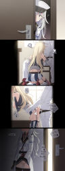 Rule 34 | ..., 1boy, 2girls, absurdres, ass, asymmetrical legwear, bad id, bad pixiv id, belt, black gloves, black legwear, black shirt, blonde hair, blush, breasts, breasts out, brown eyes, caught, chair, cleavage, clothed masturbation, clothed sex, clothes lift, clothes pull, cnm, coat, comic, cum, cum on body, cum on breasts, cum on upper body, doggystyle, door, ejaculation, elbow gloves, english text, female masturbation, fingering, from behind, from side, full-face blush, gangut (kancolle), garter straps, gloves, grey gloves, groin, hair ornament, hairclip, hat, head out of frame, heart, hetero, highres, indoors, iowa (kancolle), kantai collection, kneeling, large breasts, lifting own clothes, long hair, long sleeves, looking at viewer, masturbation, medium breasts, miniskirt, mismatched legwear, motion blur, motion lines, mouth hold, multiple girls, nipples, paizuri, panties, pants, panty pull, pantyhose, pantyhose pull, peaked cap, peeking, pleated skirt, sanpaku, sex, sex from behind, shirt, silver hair, single glove, sitting, skirt, skirt lift, sleeveless, sleeveless shirt, speech bubble, spoken ellipsis, spoken heart, spread legs, standing, stealth fingering, stealth sex, striped clothes, striped legwear, striped skirt, striped thighhighs, surprised, sweat, thighhighs, trembling, unbuttoned, unbuttoned shirt, underwear, vertical-striped clothes, vertical-striped legwear, vertical-striped skirt, vertical-striped thighhighs, very long hair, waist grab, wet, white coat, white hat, white pants