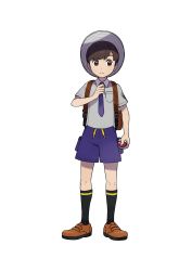 Rule 34 | 1boy, absurdres, adjusting clothes, adjusting necktie, arm at side, artist request, black socks, blue necktie, blue shorts, blush, breast pocket, brown eyes, brown footwear, brown hair, child, closed mouth, collared shirt, creatures (company), florian (pokemon), full body, game freak, grey hat, grey shirt, hand up, hat, highres, holding, holding poke ball, kneehighs, light blush, looking to the side, male focus, matching hair/eyes, necktie, nintendo, official art, pocket, poke ball, poke ball (basic), pokemon, pokemon sv, school uniform, shirt, shoes, short hair, short sleeves, shorts, simple background, socks, solo, split mouth, standing, sun hat, swept bangs, third-party source, transparent background