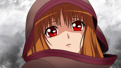 Rule 34 | 00s, highres, holo, magenta-anbu, red eyes, solo, spice and wolf, vector trace
