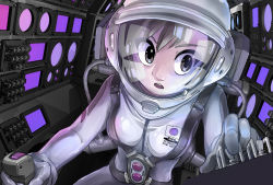 Rule 34 | 00s, 1girl, astronaut, brown eyes, brown hair, cockpit, helmet, kiichi, morita yukari, reflection, rocket girls, solo, spacesuit