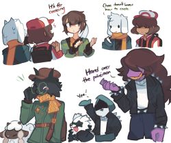 Rule 34 | asriel dreemurr, bad id, bad tumblr id, brown hair, brown headwear, chara (undertale), character request, charamells, check character, closed eyes, commentary, creatures (company), crossover, dark skin, deltarune, english commentary, english text, frisk (undertale), furry, furry male, galarian form, galarian zigzagoon, game freak, gen 8 pokemon, highres, lancer (deltarune), nintendo, pokemon, pokemon (creature), ralsei, simple background, susie (deltarune), tongue, tongue out, undertale, white background, wooloo