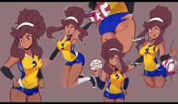 Rule 34 | 1girl, absurdres, adjusting clothes, ass, ass focus, ass smack, ball, black hair, bouncing breasts, breasts, cat, clothes, dark skin, embarrassed, hand on own hip, highres, jumping, mari (tiaramisstsu), multiple views, original, small breasts, sportswear, tiaramisstsu, volleyball, volleyball (object), volleyball net, volleyball uniform