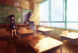 Rule 34 | 1girl, black hair, long hair, niichi (komorebi-palette), original, school uniform, skirt, solo