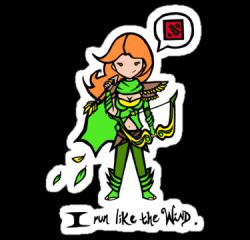 Rule 34 | 1girl, armor, arrow (projectile), artist request, bow (weapon), breasts, cape, cleavage, cleavage cutout, clothing cutout, dota (series), dota 2, full body, green eyes, green scarf, green shirt, leaf, leggings, long hair, lowres, red hair, scarf, shirt, shoulder pads, smile, solo, standing, text focus, transparent background, weapon, windranger (dota)