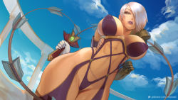 Rule 34 | 1girl, breasts, isabella valentine, large breasts, namco, nextoad, revealing clothes, short hair, solo, soul calibur, sword, transforming weapon, weapon, whip, whip sword