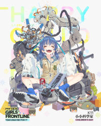 Rule 34 | 1girl, 20mm grenade, 20x30mm grenade, 20x30mm lv heab k167, :d, ^ ^, aged down, airburst grenade launcher, airburst round, ammunition, anti-materiel cartridge, assault rifle, bandaid, bandaid on knee, bandaid on leg, beige vest, black shorts, blouse, blue footwear, blue hair, blue shirt, blush, bolt-action grenade launcher, bolt action, boots, breasts, broken, bulletproof vest, bullpup, burst fire gun, burst fire rifle, calculator, can, cannon cartridge, carbine, character name, closed eyes, coat, collared shirt, computer, computer tower, computerized scope, cooking off, daewoo k11, damaged, destruction, dirty, dr pepper, drink can, electricity, embers, explosion, explosive, facing viewer, fire, fragmentation grenade, fragmentation warhead, full body, girls&#039; frontline, glasses, grenade, grenade cartridge, grenade launcher, gun, hair between eyes, hair ornament, high-explosive airburst round, high-explosive cartridge, holding, holding magazine (weapon), k11 (girls&#039; frontline), k11 (lil&#039; scientist) (girls&#039; frontline), keyboard, lab coat, ladic, large-caliber cartridge, long hair, low twintails, magazine (weapon), malfunction, messy hair, military cartridge, multi-weapon, multimeter, multiple-barrel firearm, official alternate costume, official art, open clothes, open coat, open mouth, precision-guided firearm, precision-guided munition, purple eyes, rifle, scope, shirt, short-barreled rifle, shorts, side ponytail, sidelocks, sight (weapon), sitting, sleeves past fingers, sleeves past wrists, smart grenade, smart scope, smile, smoke, soda can, solo, sparks, subsonic ammunition, telescopic sight, thermal weapon sight, twintails, underbarrel assault rifle, underbarrel rifle, watch, weapon, white coat, wristwatch, x hair ornament