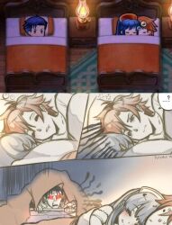 Rule 34 | bad link, bed, father and daughter, fire emblem, fire emblem heroes, hector (fire emblem), highres, lilina (fire emblem), nintendo, ritence, roy (fire emblem), sleeping