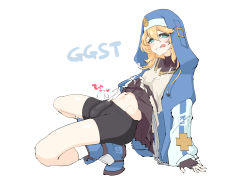 Rule 34 | 1boy, absurdres, artist request, autofacial, bike shorts, blonde hair, blue eyes, bridget (guilty gear), bulge, cum, cum in clothes, cum on body, cum on clothes, cum on self, cum on upper body, cum through clothes, ejaculation, facial, fingerless gloves, gloves, guilty gear, guilty gear strive, highres, long hair, looking at viewer, male focus, shorts, simple background, smile, solo, tongue, tongue out, trap, white background