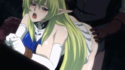 Rule 34 | 1girl, animated, animated gif, ass, ass grab, bdsm, bent over, blonde hair, blush, bondage, bottomless, bouncing breasts, bound, bound wrists, breasts, doggystyle, elbow gloves, elf, elf hime nina, female focus, gloves, indoors, large breasts, long hair, nina asuraato uinviria, nipples, one breast out, open mouth, pointy ears, rape, rope, screencap, sex, sex from behind, torn clothes, wrists tied together