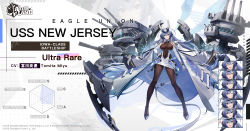 Rule 34 | 1girl, :3, absurdly long hair, azur lane, black pantyhose, blue eyes, blue hair, breasts, cannon, coat, collarbone, dress, eagle union (emblem), elbow gloves, expressions, gloves, headgear, highres, large breasts, long hair, looking at viewer, machinery, new jersey (azur lane), official art, open clothes, open coat, pantyhose, promotional art, rigging, short dress, skin tight, sleeveless, sleeveless dress, smile, solo, thighband pantyhose, turret, two-tone dress, very long hair, white gloves, yyy (zelda10010)