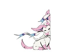 against_wall artist_request creatures_(company) game_freak gen_6_pokemon highres nintendo no_humans pokemon pokemon_(creature) sleeping sylveon white_background