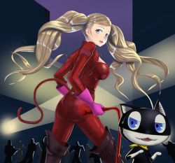 Rule 34 | blonde hair, blue eyes, latex, persona, persona 5, tagme, takamaki anne, twintails, whip
