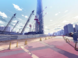 Rule 34 | building, cloud, crane (machine), day, no humans, real world location, scenery, sky, step to you (vocaloid), sumida (tokyo), tokyo (city), vocaloid, yonasawa