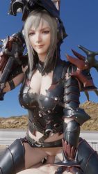 Rule 34 | 1boy, 1girl, 3d, animated, aranea highwind, armor, assertive female, blue sky, breasts, cleavage, cowgirl position, female pervert, final fantasy, final fantasy xv, girl on top, grey hair, helmet, outdoors, pervert, polearm, sex, sky, spear, square enix, straddling, tagme, vaginal, video, weapon