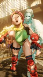 Rule 34 | 3d, antenna hair, bare shoulders, blonde hair, blue eyes, braid, breasts, cammy white, covered navel, curvy, gloves, grabbing, grabbing from behind, green leotard, hat, highleg, highleg leotard, highres, large breasts, leotard, lips, long hair, mask, red gloves, red headwear, ryona, screencap, sexually suggestive, shiny clothes, street fighter, street fighter v, thighs, third-party edit, thong leotard, train station, twin braids, vega (street fighter), very long hair, wide hips