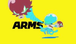 Rule 34 | arms (game), copyright name, full body, highres, jellyfish (splatoon), nintendo, no humans, octopus, parody, shadow, simple background, splatoon (series), takuzou, tentacles, yellow background