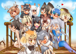 Rule 34 | &gt;:(, &gt;:d, 10s, 6+girls, :d, ^ ^, african elephant (kemono friends), animal ears, antlers, aqua hair, arms up, ascot, axis deer (kemono friends), bare arms, bare shoulders, bikini, bikini top only, bird wings, black hair, blonde hair, blue hair, blue shirt, blush, bow, bowtie, braid, brown eyes, brown hair, claw pose, clenched hand, closed eyes, closed mouth, collared shirt, commentary request, covering own mouth, day, deer ears, detached sleeves, elbow gloves, elephant ears, expressive clothes, extra ears, fang, finger to another&#039;s mouth, fingerless gloves, fist pump, food, foreshortening, fossa (kemono friends), fossa ears, fossa tail, frilled lizard (kemono friends), fur collar, gloves, glowing, grey hair, hair between eyes, hakumaiya, hand to own mouth, hand up, head wings, heart, highres, holding, holding food, hood, hood up, horns, jaguar (kemono friends), jaguar ears, jaguar print, japari bun, kemono friends, king cobra (kemono friends), kneeling, layered sleeves, long hair, long sleeves, looking afar, looking at another, malayan tapir (kemono friends), multicolored hair, multiple girls, necktie, nose blush, ocelot (kemono friends), ocelot print, okapi (kemono friends), okapi ears, open mouth, orange eyes, otter ears, outdoors, pantyhose, pantyhose under shorts, peafowl (kemono friends), pink hair, platinum blonde hair, print gloves, print neckwear, red eyes, scarf, shirt, short hair, short over long sleeves, short sleeves, shorts, sidelocks, single braid, sitting, skirt, sleeveless, sleeveless shirt, small-clawed otter (kemono friends), smile, southern tamandua (kemono friends), standing, swimsuit, tail, tamandua ears, tapir ears, tasmanian devil (kemono friends), tasmanian devil ears, tearing up, thighhighs, turn pale, twintails, two-tone hair, v-shaped eyebrows, water, watercraft, white hair, white neckwear, white shirt, wings, yellow eyes, yuri, |d