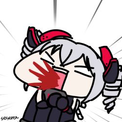 Rule 34 | 1girl, animated, animated gif, blood, blood from mouth, bronya zaychik, bronya zaychik (black nucleus), coughing blood, drill hair, honkai (series), honkai impact 3rd, lowres, open mouth, seseren