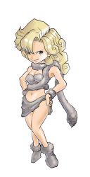 Rule 34 | 1990s (style), 1girl, artist request, ayla (chrono trigger), blonde hair, blue eyes, breasts, chrono (series), chrono trigger, cleavage, looking at viewer, navel