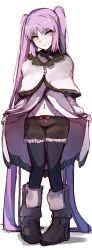 Rule 34 | 1girl, absurdly long hair, alternate costume, bad id, bad pixiv id, black footwear, black pantyhose, black shorts, blush, boots, capelet, dress, euryale (fate), fate/grand order, fate (series), full body, grin, head tilt, highres, long hair, looking at viewer, navel, open clothes, open dress, pantyhose, pigeon-toed, pink eyes, pink hair, short shorts, shorts, sketch, smile, solo, standing, stheno (fate), twintails, very long hair, wada kazu, white background, white capelet, white dress
