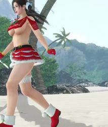 Rule 34 | 1girl, animated, bouncing breasts, breasts, brown hair, dead or alive, dead or alive xtreme venus vacation, large breasts, mole, mole under eye, sayuri (doa), tagme, underboob, video