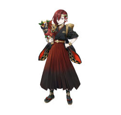 Rule 34 | 1boy, animal ears, bat ears, black socks, circlet, elm (fire emblem), emblem, fire emblem, fire emblem heroes, hagoita, hair over one eye, japanese clothes, kimono, looking at viewer, male focus, nintendo, official art, paddle, red hair, rope, sandals, shimenawa, smile, socks, solo, tabi, trap, white background, zouri