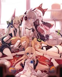 Rule 34 | 6+girls, :d, absurdres, animal, animal ear fluff, animal ear headphones, animal ears, art556 (girls&#039; frontline), ass, awp (girls&#039; frontline) (nekoya (liu)), babydoll, bandaged arm, bandages, bare arms, bare shoulders, black dress, black shorts, blonde hair, blue eyes, blurry, blurry foreground, blush, bow, cat, cat ear headphones, cat ears, cat girl, character name, closed eyes, closed mouth, collarbone, collared shirt, colored eyelashes, commentary request, crop top, depth of field, dress, fake animal ears, fang, g41 (girls&#039; frontline), girls&#039; frontline, green bow, green hair, green skirt, grey hair, hair between eyes, hair bow, hair ornament, hand on another&#039;s head, head tilt, headphones, heterochromia, highres, huge filesize, idw (girls&#039; frontline), indoors, juliet sleeves, long hair, long sleeves, looking at viewer, lying, multiple girls, navel, nekoya (liu), nude, on side, open mouth, original, p7 (girls&#039; frontline), plaid, plaid skirt, pleated skirt, puffy sleeves, purple eyes, red eyes, revision, shirt, short shorts, shorts, signature, skirt, sleeveless, sleeveless dress, smile, suspender shorts, suspenders, tail, tail bow, tail ornament, tail raised, thigh strap, tmp (girls&#039; frontline), very long hair, white babydoll, white cat, white dress, white shirt, window