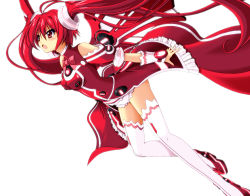Rule 34 | 1girl, chouzetsu yarou, long hair, red eyes, red hair, solo, thighhighs, twintails, vividred, vividred operation