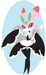 Rule 34 | 1girl, absurdres, alternate costume, antennae, ashley-chan1, back bow, black dress, black eyes, black legwear, blue background, bow, clothed pokemon, colored sclera, creatures (company), dress, enmaided, female focus, full body, furry, furry female, game freak, gen 7 pokemon, hands up, highres, knees together feet apart, lurantis, maid, nintendo, no mouth, pokemon, pokemon (creature), red sclera, solo, standing, transparent background