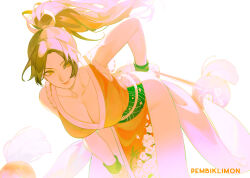 Rule 34 | 1girl, breasts, fatal fury, highres, large breasts, long hair, pembiklimon, ponytail, shiranui mai, solo