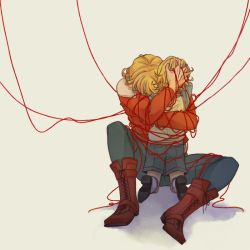 Rule 34 | 10s, 2boys, bad id, bad pixiv id, barnaby brooks jr., blonde hair, boots, child, ruffling hair, hitachi, hug, jacket, male focus, multiple boys, red jacket, shorts, string, string of fate, tiger &amp; bunny, time paradox, aged down