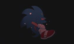 Rule 34 | 1boy, animal ears, black background, closed eyes, curled up, from side, full body, furry, furry male, gloves, knees up, male focus, mo0n friend, red footwear, shoes, simple background, solo, sonic (series), tail, white gloves