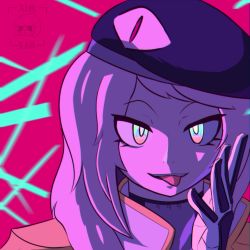 Rule 34 | 1girl, absurdres, gloves, hat, highres, long hair, looking at viewer, military, military hat, military uniform, multicolored eyes, naval uniform, open mouth, original, plugsuit, resolution mismatch, self-upload, simple background, smile, solo, source smaller, tongue, tongue out, uniform, white hair, ximxam