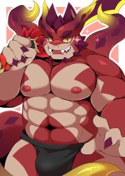 Rule 34 | 1boy, abs, absurdres, bara, black male underwear, bulge, colored sclera, cowboy shot, cthugha (housamo), fangs, fingernails, furry, furry male, highres, jockstrap, large pectorals, looking at viewer, male focus, male underwear, monster boy, muscular, muscular male, nail polish, navel, nipples, octopus boy, over shoulder, pectorals, purple eyes, purple nails, sharp fingernails, short hair, solo, sparkle, stomach, sword, sword over shoulder, tentacles, tentacle hair, thick eyebrows, thick thighs, thighs, tokyo houkago summoners, tt (ptcmtr), underwear, underwear only, weapon, weapon over shoulder, yellow sclera