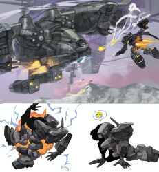 Rule 34 | 621 (armored core 6), absurdres, aircraft, armored core, armored core 6, helicopter, highres, mecha, missiles, no humans, robot