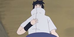 Rule 34 | 1boy, animated, animated gif, black hair, lowres, male focus, naruto, naruto (series), rubbing nipples, solo, uchiha sasuke