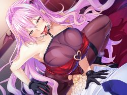 Rule 34 | 1girl, ahegao, akagi rio, bare shoulders, bed, blush, boots, breasts, breath, censored, clothed sex, covered erect nipples, cowgirl position, cum, cum in pussy, demon girl, demon wings, excessive cum, game cg, girl on top, gloves, half-closed eyes, highres, huge breasts, indoors, legs, long hair, lying, meisa (succubus tanetsuke park), miel (company), mosaic censoring, on bed, open mouth, original, cum overflow, pantyhose, penis, pink hair, pussy, red eyes, see-through, sex, straddling, succubus tanetsuke park, thighs, vaginal, wings
