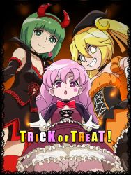 Rule 34 | 3girls, awa, character request, halloween, multiple girls, trick or treat