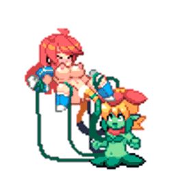 Rule 34 | animated, animated gif, armor, breasts, cum, cum in pussy, lactation, large breasts, lowres, nude, onna senshi aomi, pixel art, plant girl, red hair, tentacles, yuri