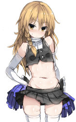 Rule 34 | 1girl, adapted costume, alternate costume, belly, blonde hair, blush, bow, braid, cheerleader, colorized, crop top, elbow gloves, frown, gloves, greatmosu, hair bow, hair ornament, highres, kirisame marisa, long hair, looking at viewer, microskirt, midriff, miniskirt, navel, no headwear, pom pom (cheerleading), shirt, side braid, simple background, single braid, sketch, skirt, solo, sweatdrop, thighhighs, touhou, tsurime, turtleneck, white background, white gloves, white thighhighs, yellow eyes, zettai ryouiki