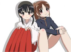 Rule 34 | 2girls, bare legs, bottomless, long sleeves, multiple girls, no pants, saki (manga), takakamo shizuno