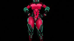 Rule 34 | 1girl, 3d, android, animated, arms up, audible music, black background, black gloves, bodysuit, bouncing breasts, breasts, closed mouth, dancing, gloves, head out of frame, impossible clothes, large breasts, music, red bodysuit, simple background, solo, sound, standing, video, virtual youtuber, vshojo, zentreya