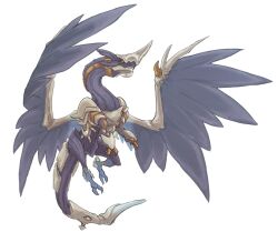 Rule 34 | animal focus, barding, commentary request, dragon, flying, full body, no humans, pi (pyaaaro), ragnarok online, simple background, western dragon, white background