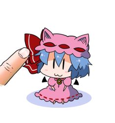 Rule 34 | 1girl, :3, = =, animal ears, animated, animated gif, bat wings, blue hair, bow, brooch, cat ears, cat girl, chibi, detached wings, dress, ear wiggle, fang, female focus, flapping, hat, hat bow, hat ribbon, hat with ears, headpat, jewelry, mini person, mini wings, minigirl, noai nioshi, open mouth, pink dress, remilia scarlet, ribbon, simple background, sitting, solo focus, sparkle, touhou, white background, wings, | |