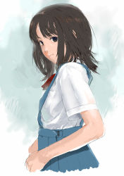 Rule 34 | 1girl, fuyuno haruaki, original, school uniform, serafuku, skirt, solo, suspender skirt, suspenders