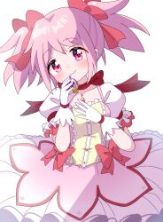 1girl absurdres birthday full_body highres kaname_madoka kaname_madoka_(magical_girl) magical_girl mahou_shoujo_madoka_magica mmmera827 pink_hair short_hair short_sleeves smile solo twintails