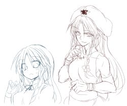 Rule 34 | 1girl, art shift, bad id, bad twitter id, braid, character sheet, chinese clothes, clenched hands, female focus, hands up, hat, hong meiling, limited palette, long hair, monochrome, multiple views, open mouth, parted bangs, parted lips, satou kibi, shirt, sketch, star (symbol), sweatdrop, tight clothes, tight shirt, touhou, twin braids, white background, wrist wrap