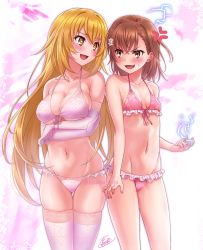 Rule 34 | + +, 2girls, angry, bad id, bad pixiv id, bikini, biribiri, blonde hair, blush, breasts, brown eyes, brown hair, cleavage, collarbone, elbow gloves, electricity, electrokinesis, fantasy, feet out of frame, frilled bikini, frills, front-tie bikini top, front-tie top, gloves, hair between eyes, hair ornament, halterneck, isshi pyuma, large breasts, long hair, looking at another, medium hair, midriff, misaka mikoto, multiple girls, navel, open mouth, pink bikini, psychic, science fiction, shokuhou misaki, short hair, small breasts, smile, sparkle, sparkling eyes, star-shaped pupils, star (symbol), stomach, swimsuit, symbol-shaped pupils, thighhighs, thighs, toaru kagaku no railgun, toaru majutsu no index, toaru majutsu no index gaiden: toaru kagaku no mental out, twitter username, v-shaped eyebrows, very long hair, white gloves, yellow eyes